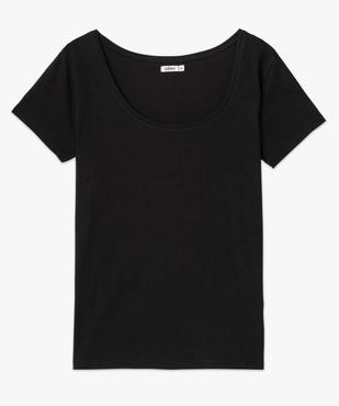 Tee-shirt femme uni à col rond et manches courtes vue4 - GEMO(FEMME PAP) - GEMO