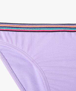 Slip de bain fille avec ceinture multicolore et pailletée vue2 - GEMO (JUNIOR) - GEMO