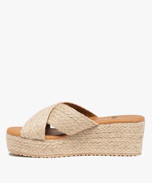Mules femme plateforme à brides en corde tressée vue4 - GEMO(URBAIN) - GEMO