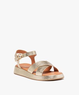 Sandales fille compensées dessus métallisé vue2 - GEMO (ENFANT) - GEMO