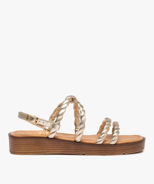 Sandales femme à brides torsadées métallisées vue1 - GEMO (CASUAL) - GEMO