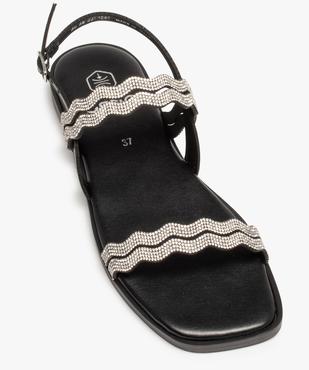 Sandales femme à talon plat et brides strass vue5 - GEMO (CASUAL) - GEMO