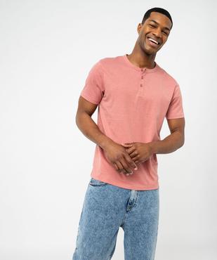 Tee-shirt manches courtes col tunisien homme vue2 - GEMO 4G HOMME - GEMO