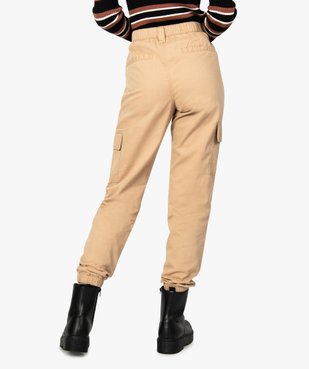 Pantalon cargo femme en toile vue3 - FOLLOW ME - GEMO