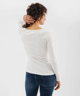 Tee-shirt manches longues en maille côtelée extensible femme vue3 - GEMO 4G FEMME - GEMO