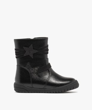 Boots fille fourrées et vernies à zip avec étoiles à paillettes vue1 - LOVELY WINGS - GEMO