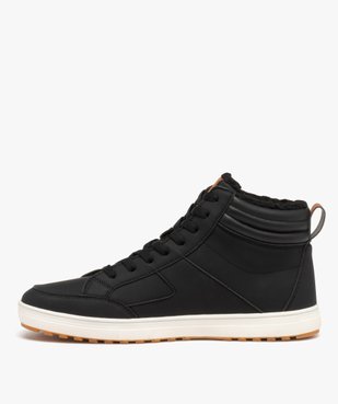 Baskets homme mid-cut dessus uni avec col matelassé et intérieur Sherpa vue4 - GEMO (CASUAL) - GEMO