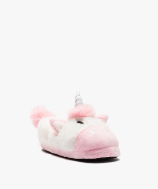 Chaussons fille 3D licorne en textile peluche vue1 - GEMO (ENFANT) - GEMO