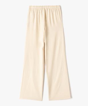 Pantalon large en lin viscose uni fille vue3 - GEMO 4G FILLE - GEMO