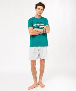 Pyjashort en coton avec haut imprimé homme vue1 - GEMO 4G HOMME - GEMO