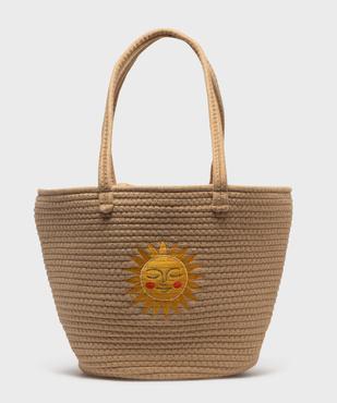 Sac cabas en textile avec motif soleil femme vue1 - GEMO (ACCESS) - GEMO