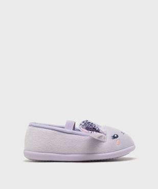 Chaussons ballerines en velours imprimés à détails en relief fille vue1 - GEMO (ENFANT) - GEMO