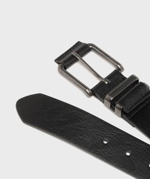 Ceinture large à grosse boucle en métal brossé homme vue2 - GEMO (ACCESS) - GEMO
