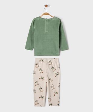 Pyjama en velours 2 pièces imprimées bébé vue3 - GEMO 4G BEBE - GEMO