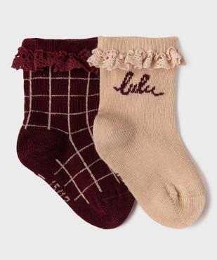 Chaussettes avec dentelle sur la tige bébé fille (lot de 2) - LuluCastagnette vue1 - LULUCASTAGNETTE - GEMO