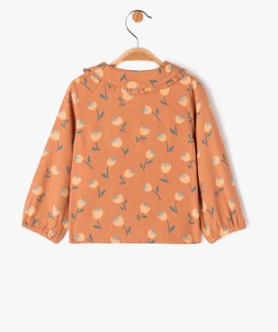 Blouse à manches longues avec col Claudine bébé fille vue3 - GEMO(BEBE DEBT) - GEMO