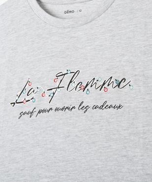 Tee-shirt fille court spécial Noël vue2 - GEMO (JUNIOR) - GEMO