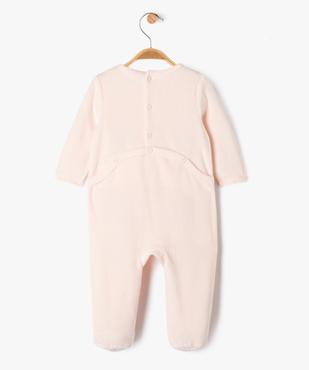 Pyjama en velours avec message sur le buste bébé vue3 - GEMO(BB COUCHE) - GEMO