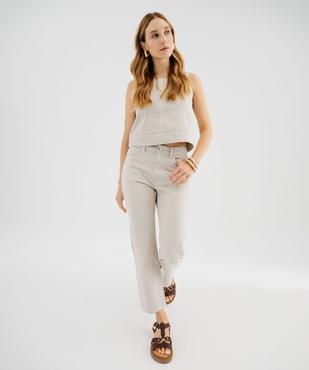 Jean cropped Straight taille haute à rayures femme vue6 - GEMO 4G FEMME - GEMO