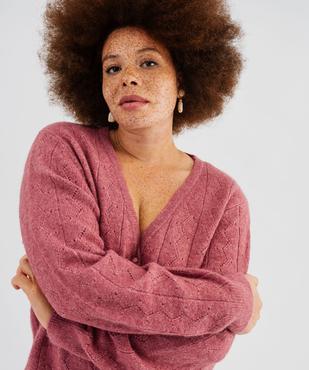 Gilet en maille fantaisie ajourée femme grande taille vue1 - GEMO 4G GT - GEMO