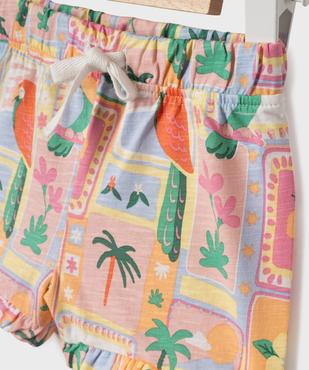 Short en jersey de coton flammé imprimé bébé fille vue2 - GEMO 4G BEBE - GEMO