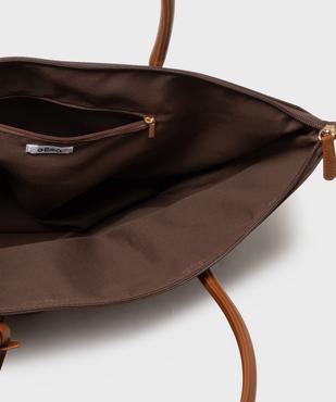 Sac à main zippé forme cabas à grandes anses femme  vue3 - GEMO (ACCESS) - GEMO