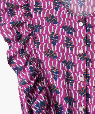 Combinaison pantalon à manches volantées en viscose imprimée fille vue3 - GEMO 4G FILLE - GEMO