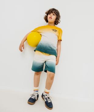 Tee-shirt manches courtes en jersey de coton tie-and-dye garçon vue5 - GEMO 4G GARCON - GEMO
