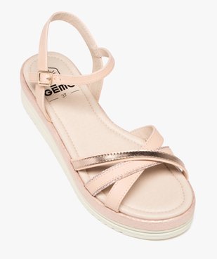 Sandales fille compensées à brides unies avec détails brillants vue5 - LOVELY WINGS - GEMO