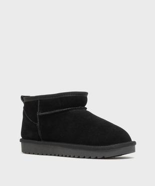 Boots fourrées dessus cuir femme vue2 - SANS MARQUE - GEMO