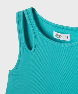 Débardeur en maille côtelée extensible à bretelles ajourées fille vue2 - GEMO 4G FILLE - GEMO