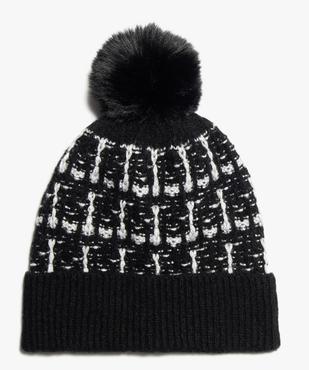 Bonnet femme en maille brillante avec pompon vue1 - GEMO (ACCESS) - GEMO
