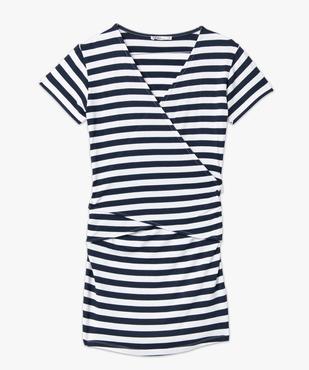 Tee-shirt de grossesse et allaitement cache-cœur rayé vue4 - GEMO (MATER) - GEMO