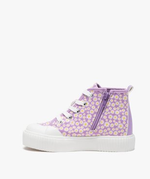 Baskets fille mid-cut à motifs avec zip et à semelle épaisse vue3 - PREMIER PRIX BY GEMO - GEMO