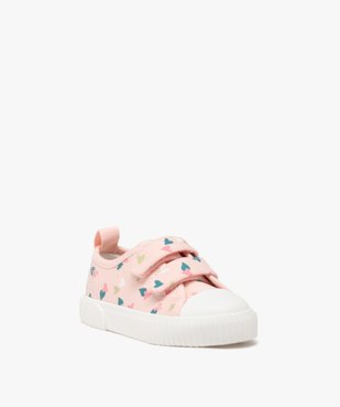 Baskets fille en toile à motifs coeur avec double scratch vue3 - LOVELY WINGS GEMO FOR GOOD - GEMO