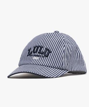 Casquette rayée avec inscription brodée garçon - LuluCastagnette vue1 - LULUCASTAGNETTE - GEMO