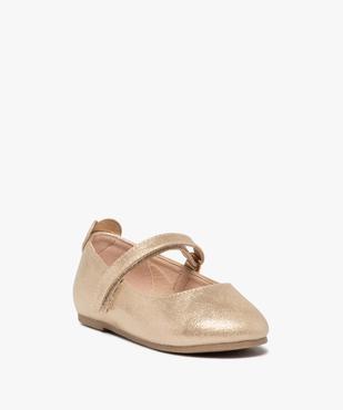 Ballerines fille métallisées à bride scratch vue2 - GEMO (ENFANT) - GEMO
