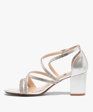 Sandales femme à talon fermé et fines brides strass vue4 - VALENTINA BALDA - GEMO