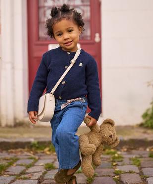 Jean large avec noeud à la taille bébé fille - LuluCastagnette vue4 - LULUCASTAGNETTE - GEMO