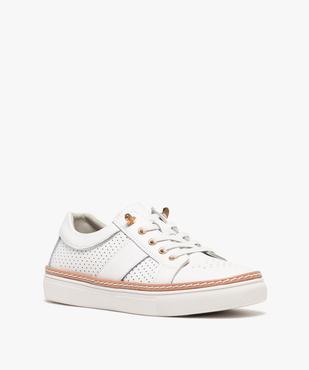 Baskets basses dessus cuir à lacets élastiques femme - Alma Planète vue2 - ALMA PLANETE - GEMO