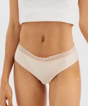 Culotte en coton stretch à ceinture dentelle élastique femme (lot de 2) vue3 - GEMO 4G FEMME - GEMO
