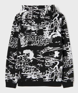 Sweat à capuche à motifs graffiti garçon vue3 - GEMO 4G GARCON - GEMO