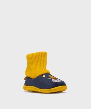 Chaussons en velours à tige chaussette montante bébé garçon vue2 - GEMO 4G BEBE - GEMO