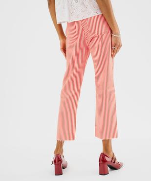 Jean taille haute cropped straight fit rayé femme vue3 - GEMO 4G FEMME - GEMO