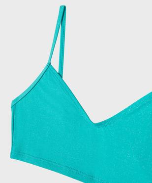 Maillot de bain 2 pièces aux reflets pailletés fille vue2 - GEMO (JUNIOR) - GEMO
