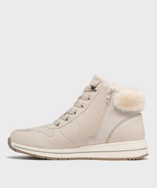 Baskets montantes fourrées à lacets et zips femme vue3 - VALENTINA BALDA - GEMO