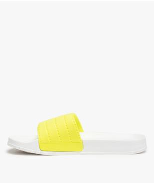 Mules de piscine femme à bandeau fluo vue3 - GEMO (PLAGE) - GEMO