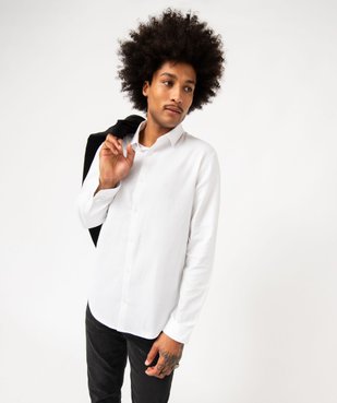 Chemise manches longues en coton texturé homme vue3 - GEMO (HOMME) - GEMO