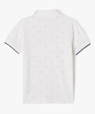 Polo manches courtes en maille piquée à petits motifs garçon vue3 - GEMO 4G GARCON - GEMO