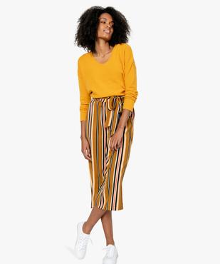 Pull femme col v en maille mousseuse vue5 - GEMO(FEMME PAP) - GEMO